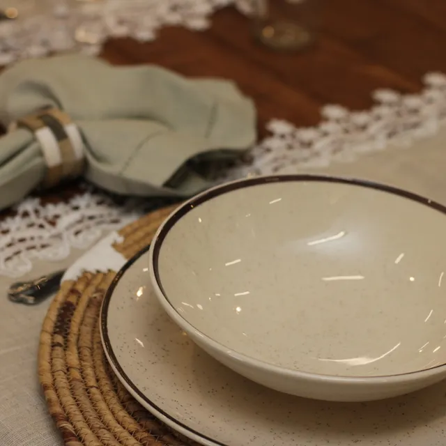 Jogo 6 Pratos Fundos Rustico Brisa 20,5cm Oxford Porcelanas