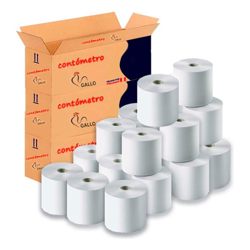 Contometro Gallo Papel Termico 80mm X 83 Mts 48gr X 20uni Color Blanco