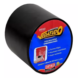 Fita Adesiva Reparadora P/ Uso Geral 100 Mm X 1,5m Vedatudo Cor Preto