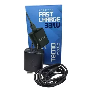 Cargador Tecno Mobile Fast Charger 33w Tipo C 3a Con Cable