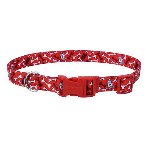 Coastal Style Red Bones Collar Para Perros Color Rojo Tamaño del collar M (35 a 50cm)