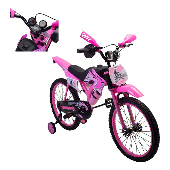 Bicicleta Infantil Moto Para Niño 16'' Con Ruedas Auxiliares