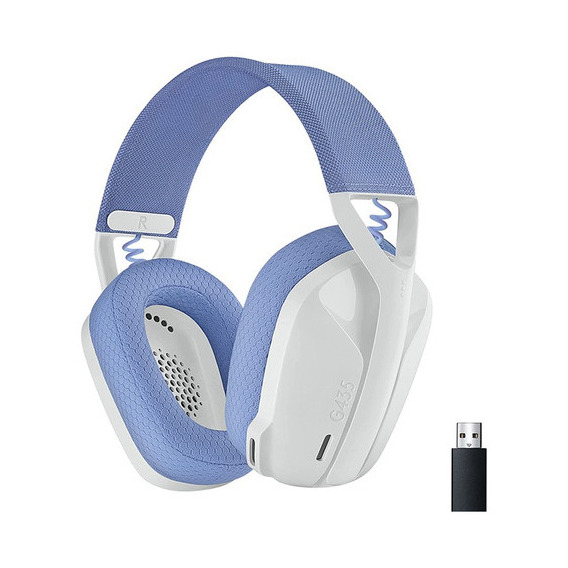 Auriculares inalámbricos Logitech G435 para videojuegos, color azul y blanco frambuesa