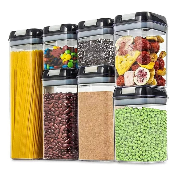 Organizadores Cocina Set 7 Frascos Dispensador Alimentos