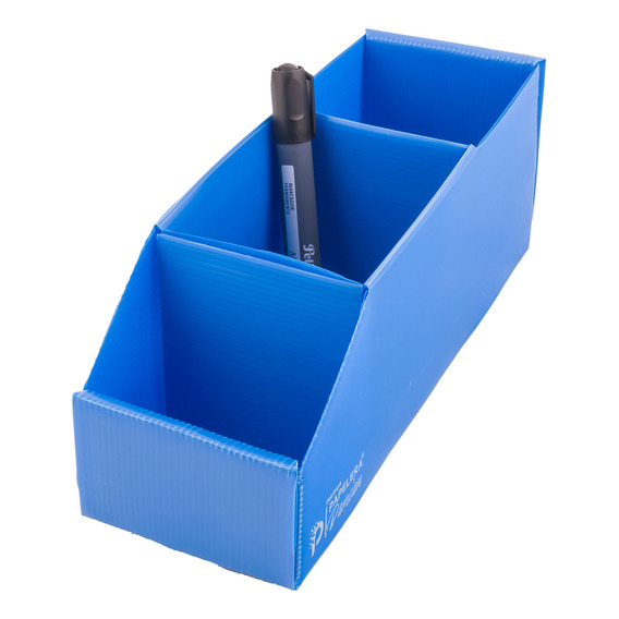 Caja Repuestera Gaveta Plástica Multiuso N°4 30x10x11 Con Divisiones Pack 10 Unidades Plana 855 Azul
