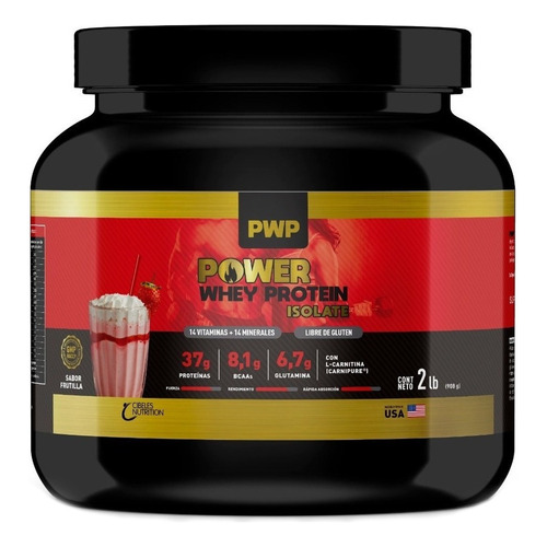 Suplemento en polvo Cibeles  PWP Whey Protein Isolate proteína sabor frutilla en pote de 908g