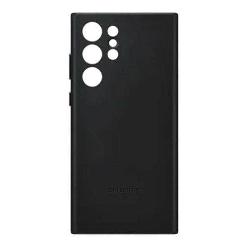 Funda Samsung Leather Cover black con diseño liso para Samsung Galaxy S22 Ultra por 1 unidad