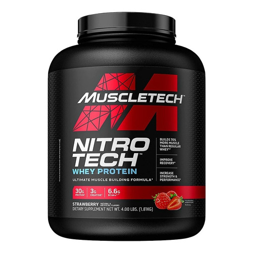 Muscletech Nitro Tech Whey Protein Proteina 4 Lb Strawberry