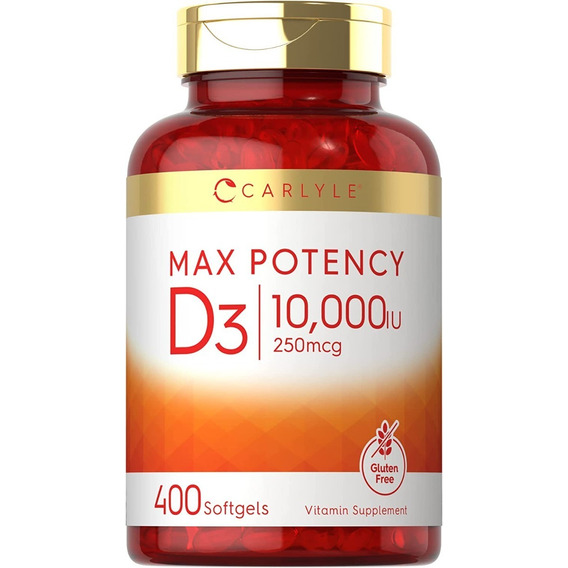 Vitamina D3 10000 Iu | 400 Softgels | 250 Mcg | Potencia Max