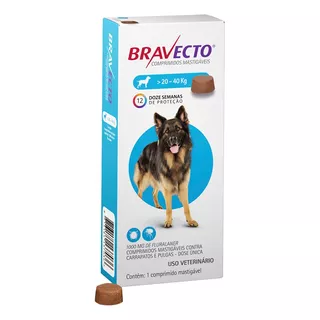 Bravecto Antipulgas E Carrapatos 20 A 40kg Frete Grátis