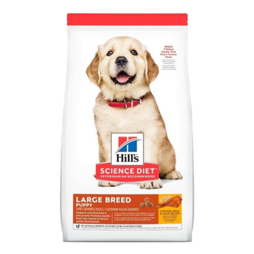 Alimento Hill's Science Diet Puppy Large Breed para perro cachorro de raza grande sabor pollo y avena en bolsa de 15.5lb