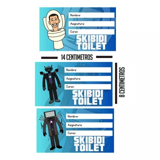 Etiquetas Adhesivas Skibidi Toilet 6un Para Marcar Cuadernos