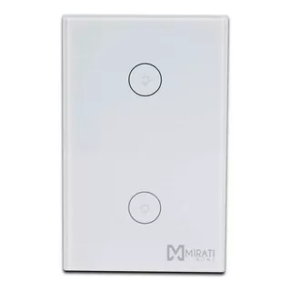 Switch De Pared Inteligente Mirati Wifi 2 Apagadores Color Blanco