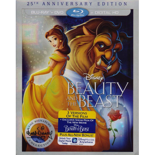 La Bella Y La Bestia 25 Aniversario Importada Blu-ray + Dvd