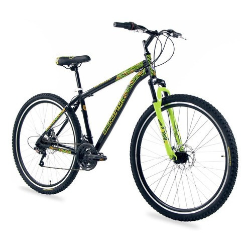 Mountain bike masculina Benotto XFS290 21v frenos de disco mecánico color negro/verde con pie de apoyo