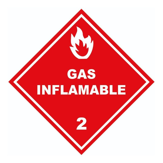 Rombo Autoadhesivo - Gas Inflamable