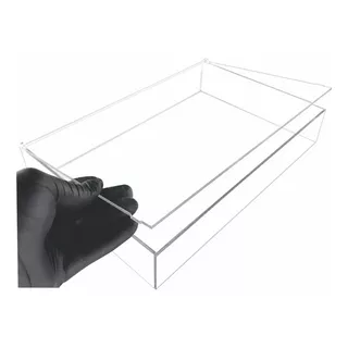 Caixa Organizadora Multiuso Acrilica Resistente 30x20x5cm Cor Transparente Liso