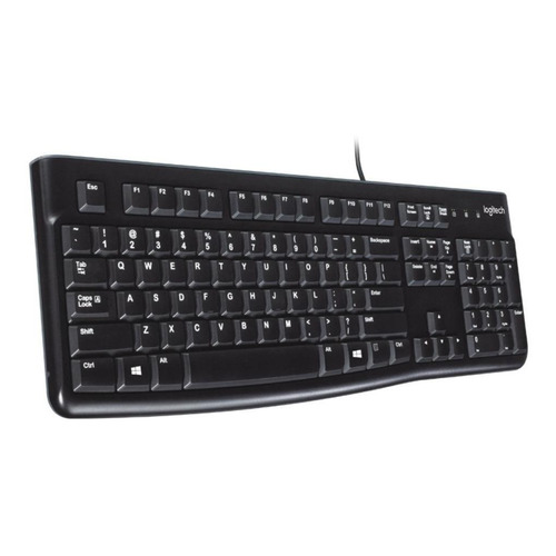 Teclado Alambrico Usb Logitech K120 Color del teclado Negro Idioma Español Latinoamérica