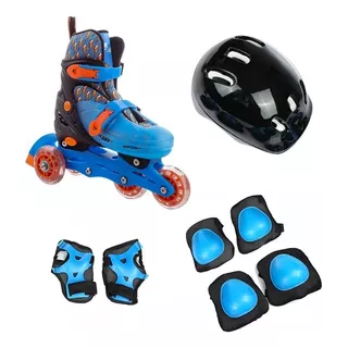 Patins Infantil 4 Rodas + Kit De Proteção - Para Criança