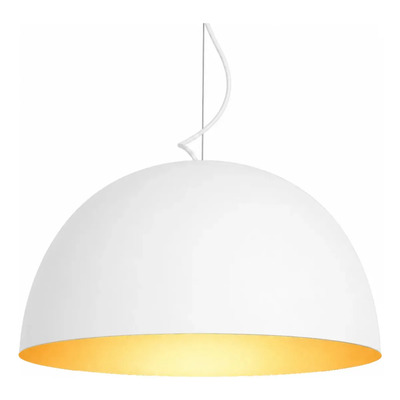 Colgante Media Esfera 60cm Large Blanca Cobre E-27 Ecl Blanco/cobre