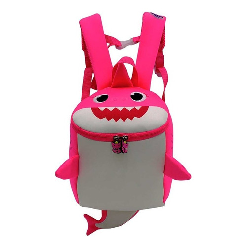 Mochila Baby Shark 3017 Color Rosa Chicle Diseño Alta Calidad 15l