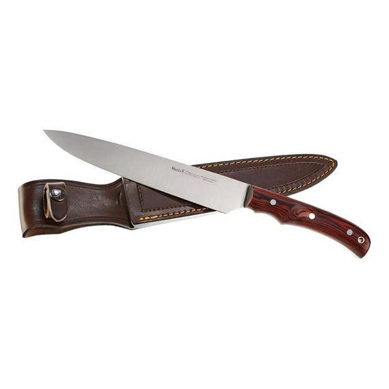 Cuchillo Muela Criollo 20 R Mango De Madera Funda España C Color Plateado