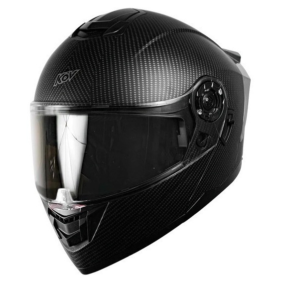 Casco Moto Negro Carbono Abatible Led Kov Zero Aleron Gafas Tamaño del casco M