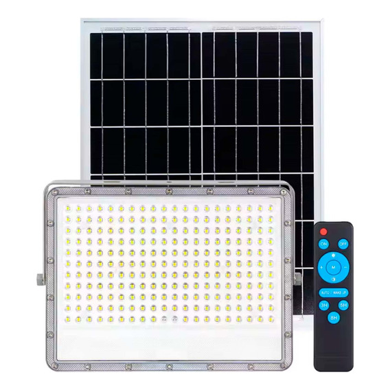 Reflector Panel Solar 300w Recargable Potente Luz Blanca Led