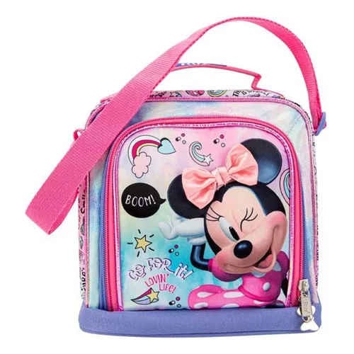 Lonchera Para Niña De Kinder Marca Ruz Mod Minnie Multicolor Color Lila