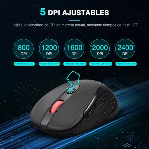 Ratón inalámbrico de la computadora Mouse Bluetooth PC silenciosa Mause  recargable ergonómico ratón USB de 2,4 Ghz ratón óptico para PC portátil