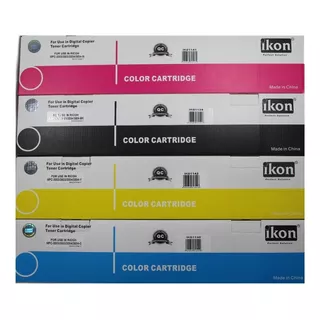 Kit 4 Toner Para Ricoh Mpc 3003/3503/3004/3504 Color Ikon Tinta Negro Cian Amarillo Magenta