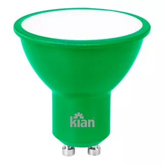 Lâmpada Dicroica Led Mr16 4w Verde Base Gu10 Bivolt Kian