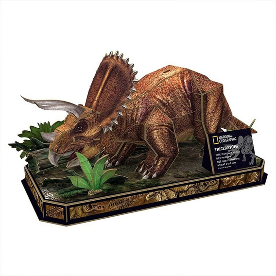 Triceratops Armable Puzzle 3d 44 Piezas Cubicfun  