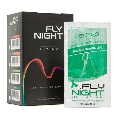 Gel Intimo Lubricante Neutro Fly Night 12u X 10ml Sachet No Es Comestible