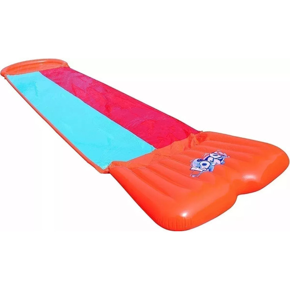 Pista De Agua Para Deslizarse 5,49 M Tobogan Doble Bestway Color Naranja Oscuro