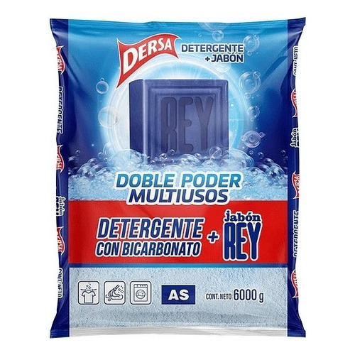 Detergente Dersa As En Polvo 6000 Gr Bicarbonato + Jabon Rey
