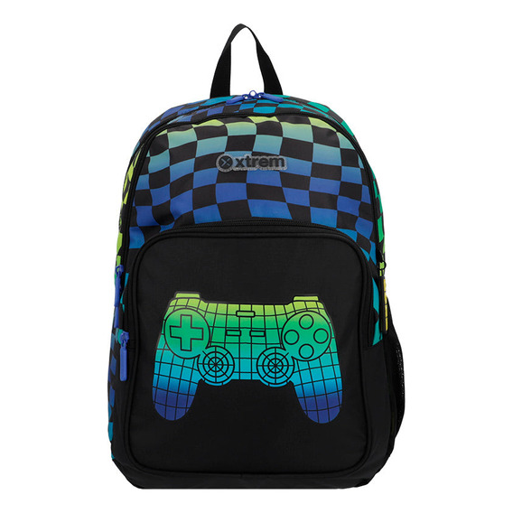 Mochila Xtrem Hopper 4xt Black Gamer Color Negro Diseño de la tela Lisa