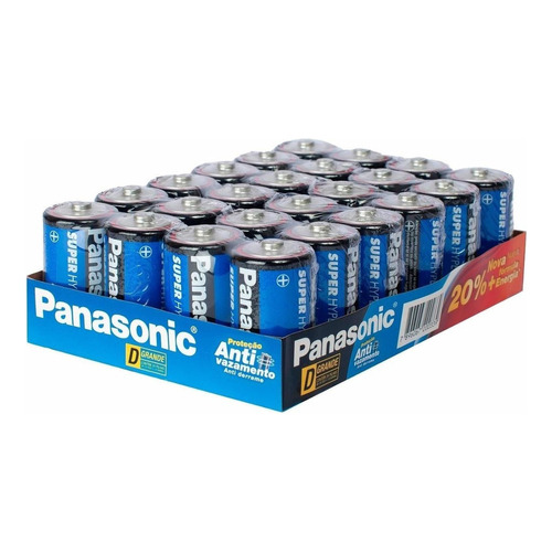 Pila Panasonic Carbon Zinc Azul D Charola C/24 1.5v Um-1uhs