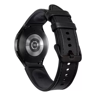 Pulseira Couro H Compativel Com Samsung Watch 6 44mm 40mm Cor Preto