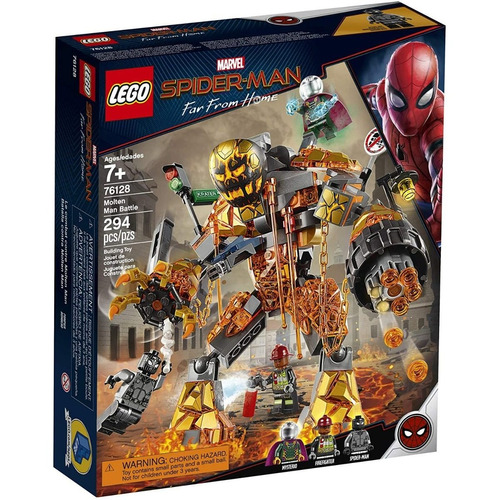 Lego Marvel Spider-Man 76128 Molten Man Battle Set de Construcción 294 Piezas