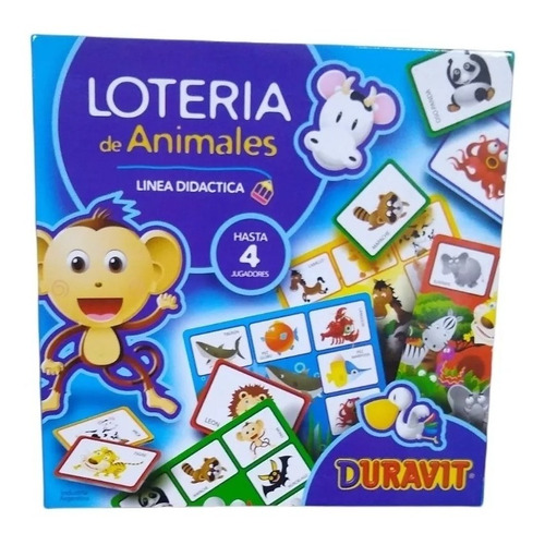 Juego De Mesa Infantil Lotería De Animales Duravit 020