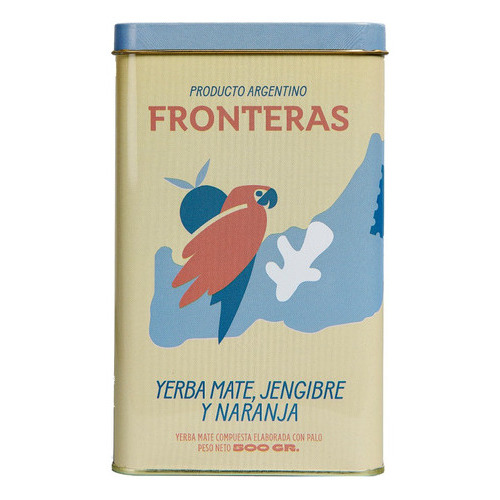 Yerba Mate Fronteras Jengibre Y Naranja Lata De 500gs