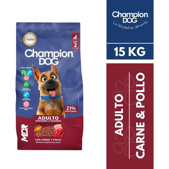 Alimento Perro Adulto Champion Dog Carne Y Cereales 15 Kg