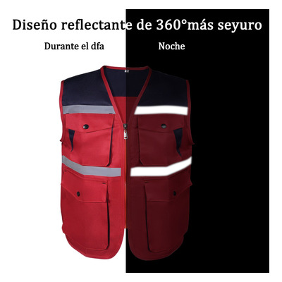 Chalecos De Seguridad Industrial Reflectante Rojo Verde