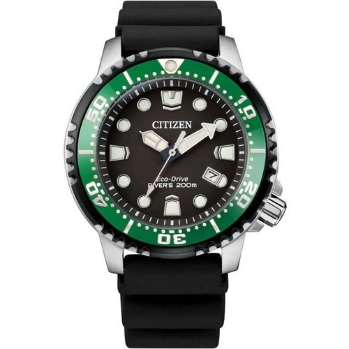 Reloj Citizen Promaster Eco Drive Original Hombre E-watch Color de la correa Negro Color del bisel Verde Color del fondo Negro 61454