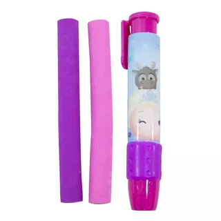 Caneta Borracha Refil Roxo Frozen Infantil Escolar - Disney