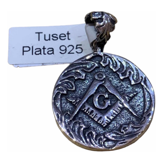 Medalla Mason. En Plata 925. 2,3 Cm. Masonería. Tuset.