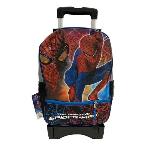 Spiderman Hombre Araña Mod 34 Mochila Llantas Gel Y Lonchera Color Gris