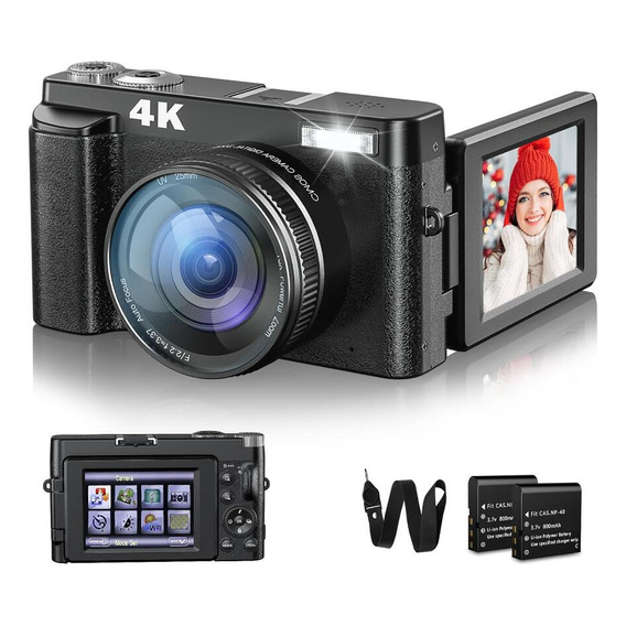 Cámara Digital De 48mp 4k Para Fotografía Y Vídeo, Enfoque A
