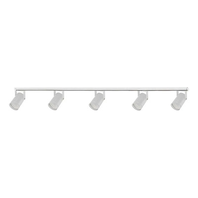 Riel 1,5 Metros 5 Luces Spot Apto Led Deco Moderno Blanco